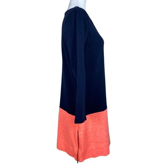 J.Crew Maritime Colorblock Shift Dress in Navy Blue n Bright Melon Women's Sz Sm - Picture 10 of 12
